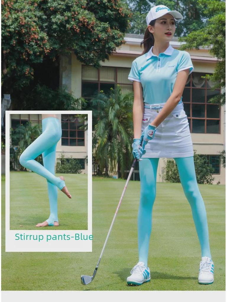 TYGJ Dámské golfové legíny s ochranou proti slunci - Letní prodyšné ledové hedvábí, nášlapné kalhoty