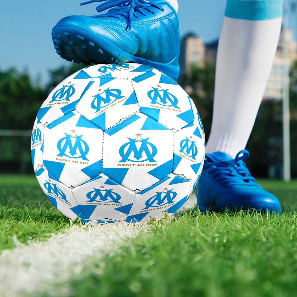 Olympique de Marseille Football Club Pallone da Calcio Indoor Misura 5 Colorato Cucito a Macchina PVC Pronto per la Competizione Resistente Alta Rimbalzabilità