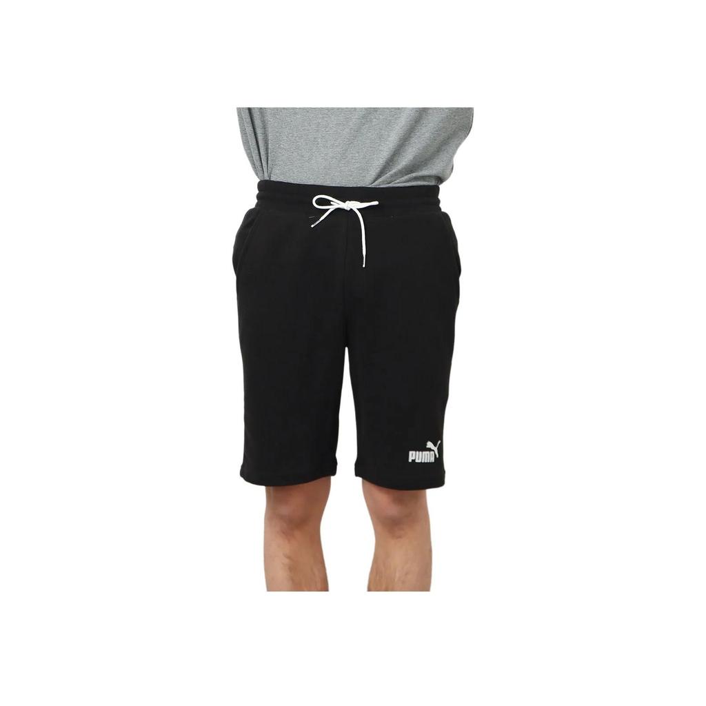 Puma Logo Embroidered Drawstring Knit Shorts Men Bottoms Black 849552-01