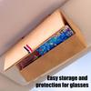 Car Storage Box Flip-Type Anti-Falling Eyeglass Case Snap-On Installation Leather Texture Organizer Universal Fit Sunglasses Box