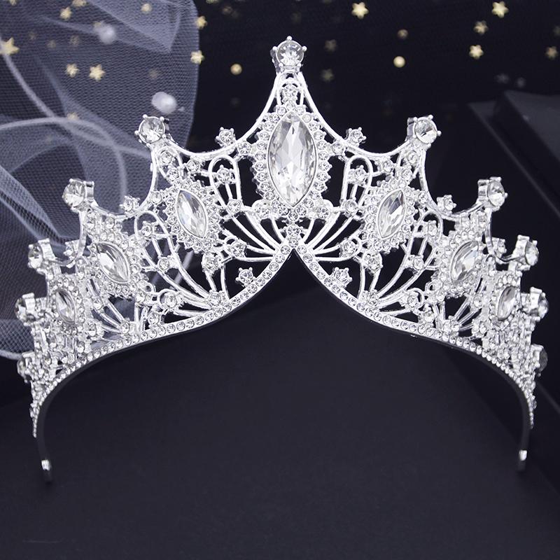 Bridal Headwear Wedding Tiaras Green-Colour Ladies Party Crown Luxurious Birthday Headdress Bride Hair Jewelry Accessory