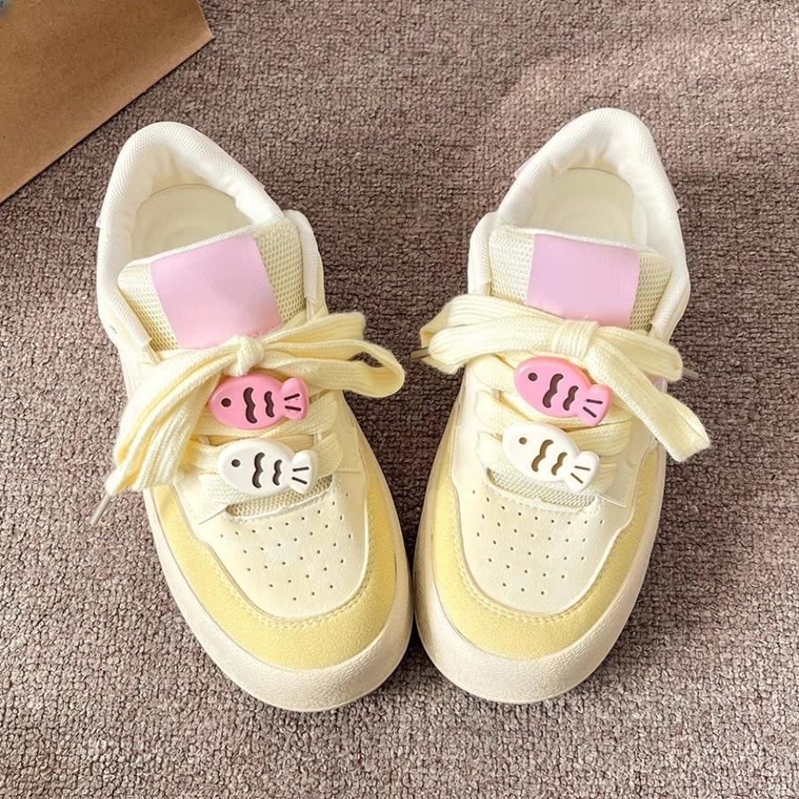 High-value summer casual board shoes women's new niche non-collision versatile shoes thick-soled white shoes women
