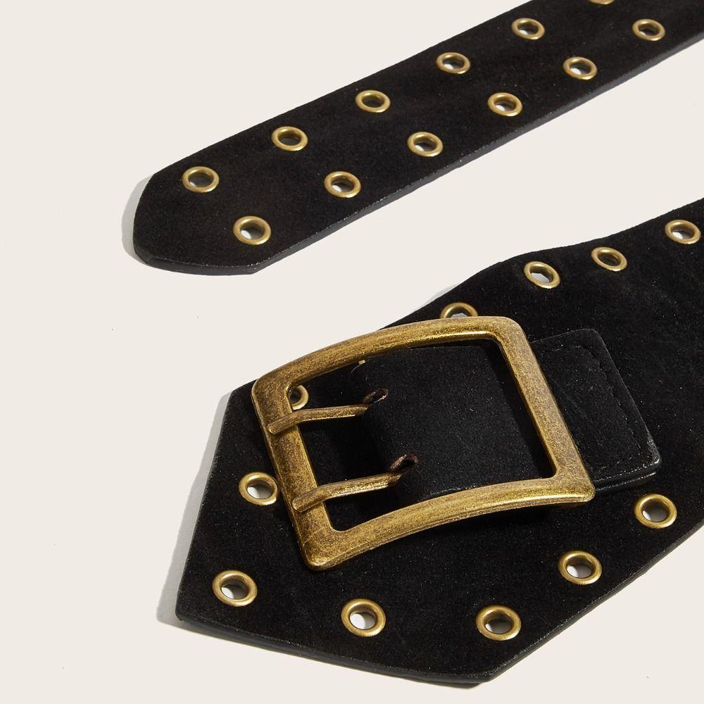 PU Leather Spicy Girls Waistband Y2k Wide Waist Belt Fashion Punk Style Waist Belt  Women