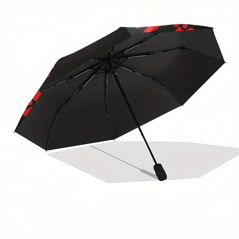 Red Symbol Circular Pattern Sticker DecalUmbrella, Portable 3-Fold Compact Umbrella for Men & Women Gift