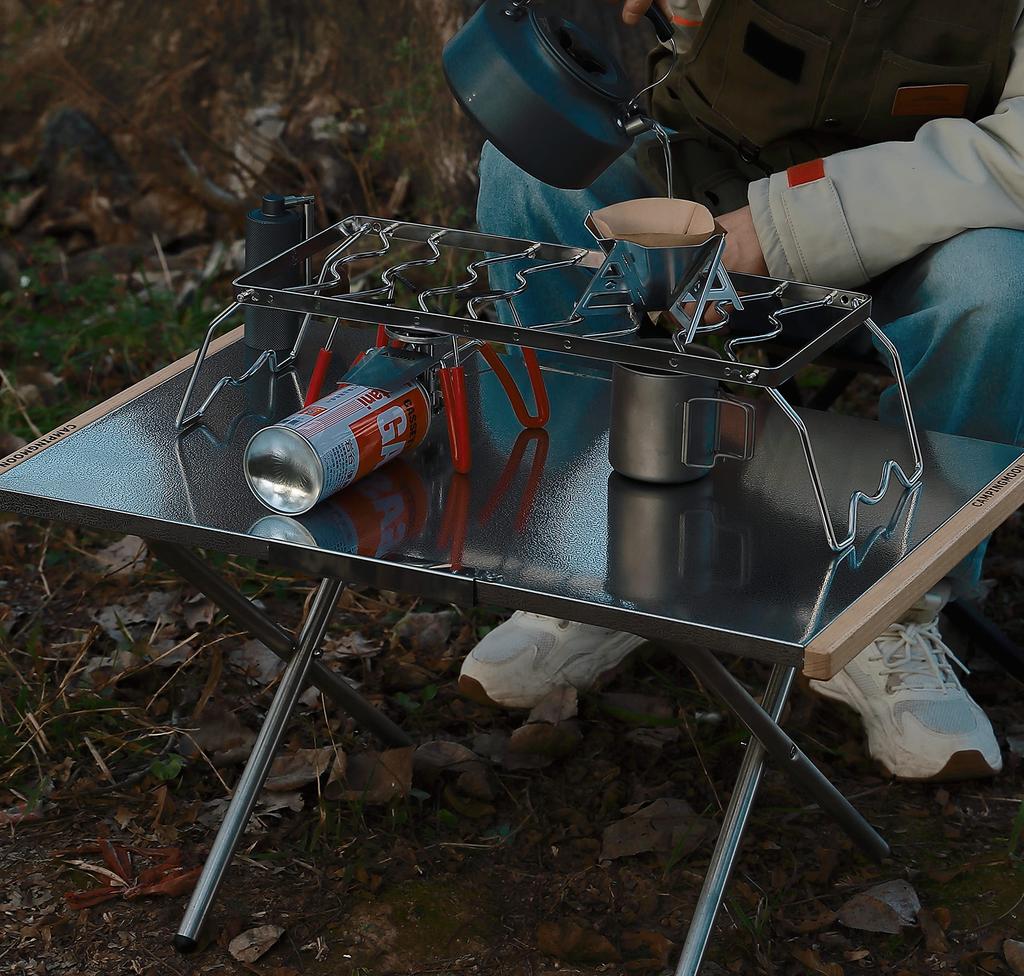 CAMPING MOON Cooktop Stand, 450mm, Adjustable Height, Stove Stand with Storage Bag, MS-1013