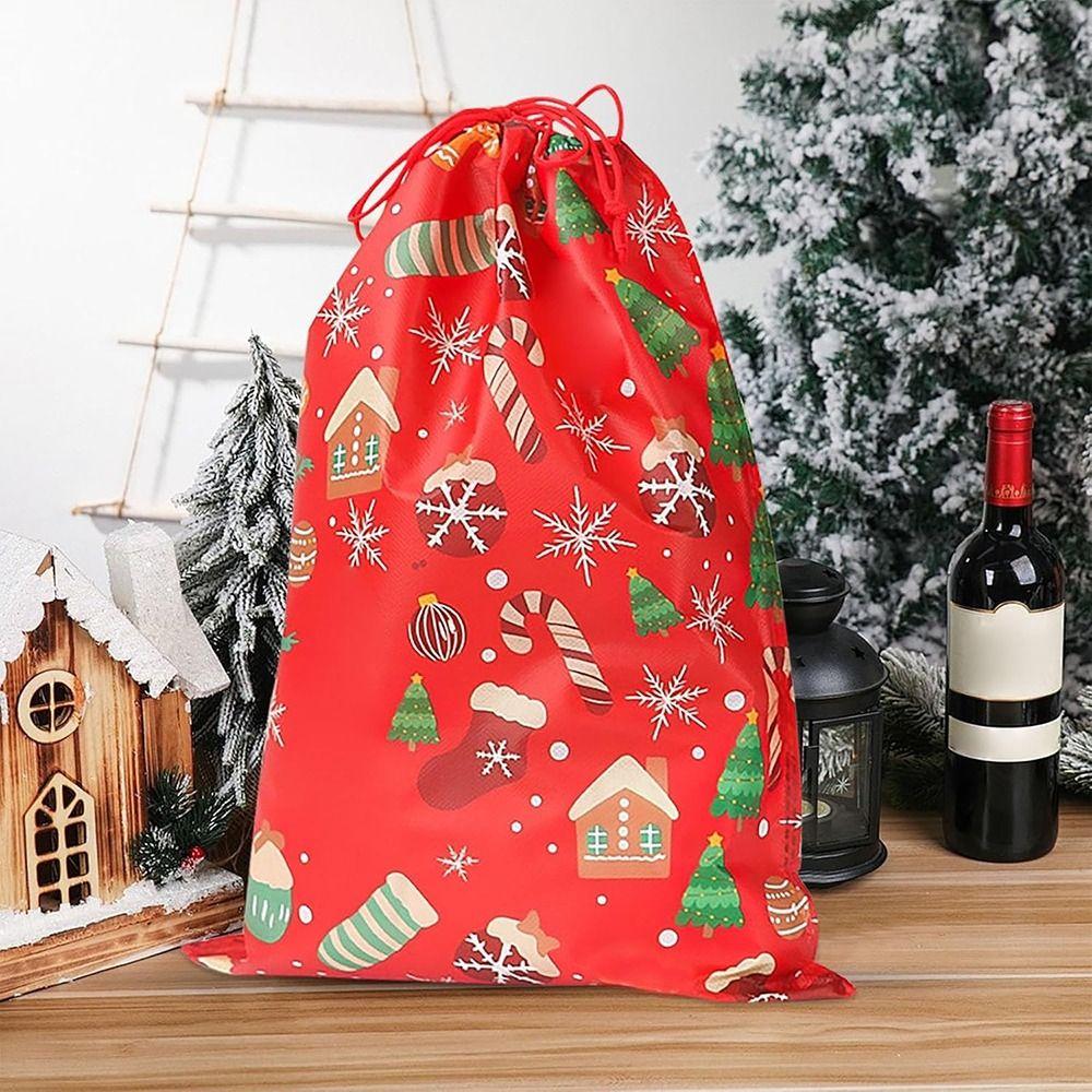 Snowman Xmas Present Sack Large Capacity Candy Bag New Bronzing Christmas Bag  Xmas Gifts