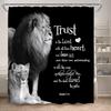 Wild Animals Shower Curtain Motivational Words Panther Tiger Lion Modern Bathroom Decor Dark Polyester Bath Curtain With Hooks