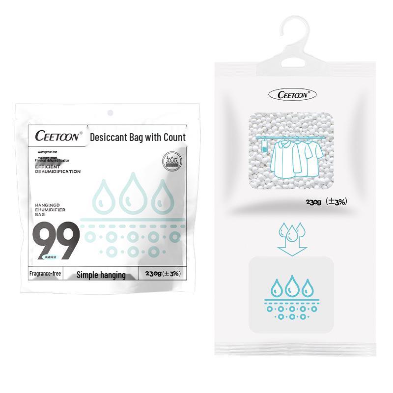 Ceetoon Wardrobe Hanging Dehumidifier Bag - Moisture-Proof Calcium Chloride Desiccant for Damp Weather Moisture Absorption