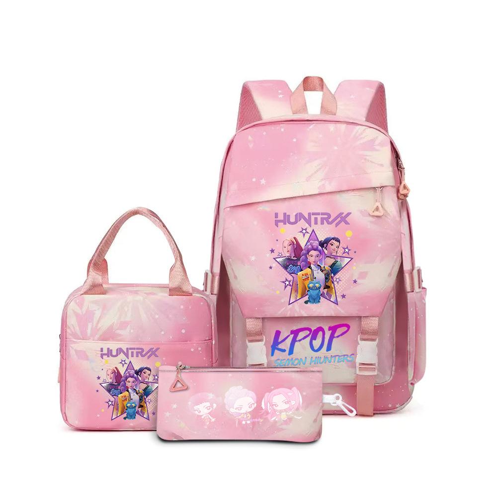 Kpop Demon Hunters, Elementary School Bag, Children'S Backpack, Lunch Bag, Pencil Bag, Three-Piece Set, Student Backpack