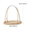 Woven Bamboo Snack Basket Food Display Serving Tray Multipurpose Organizer Portable with Handle