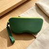 Silicone Glasses Case Portable Sunglasses Pouch with Zipper Lanyard Waterproof Large