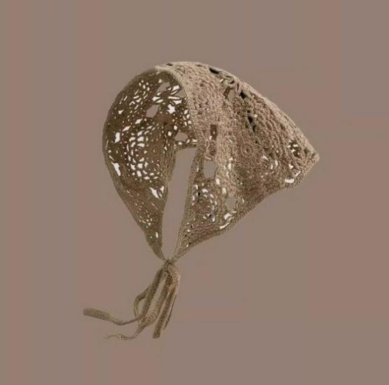 Spring & Autumn Korean Crochet Triangle Scarf & Hairband - Cute Floral Style for Women & Girls