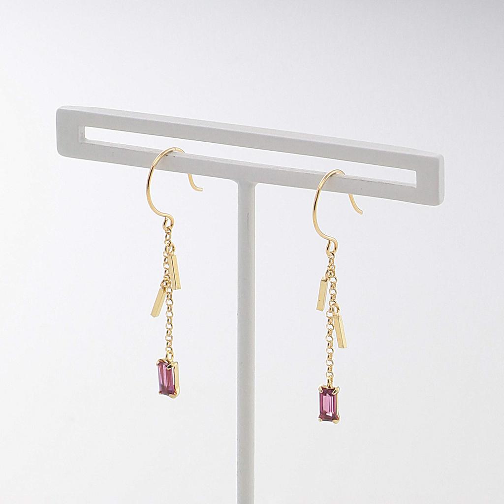 [Official] BLOOM Women's Hook Earrings In 10K Yellow Gold with January Birthstone Rhodolite Garnet (Product Code: 0222-7834-0019-0000)