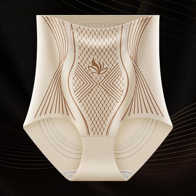 Damskie mocne majtki wysokie z kontrolą brzucha i podnoszące pośladki, bezszwowa bielizna z lodowego jedwabiu, wyszczuplające brzuch, trener talii, majtki modelujące sylwetkę
