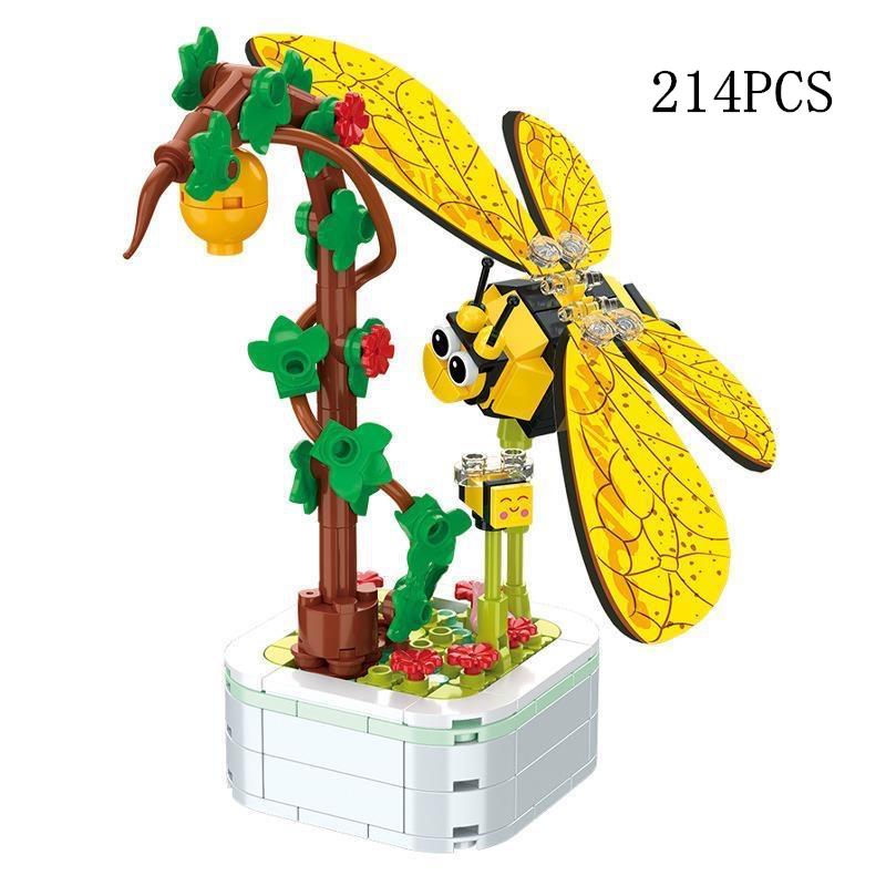 64 Styles Rose Flower Building Block Flower Eternal Bouquet Prickly Pear Model Plant Decoration Educational Toy For Kids Gift