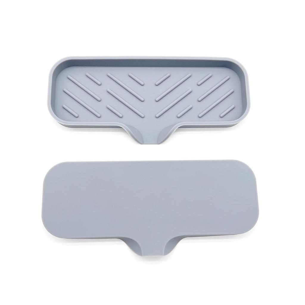 Non-Slip Silicone Soap Dish and Draining Mat for Kitchen & Bathroom