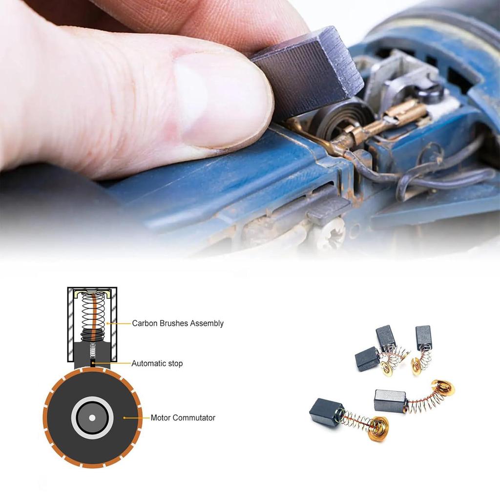 60-częściowy zestaw szczotek węglowych do silnika elektrycznego: 10 rozmiarów do naprawy elektronarzędzi