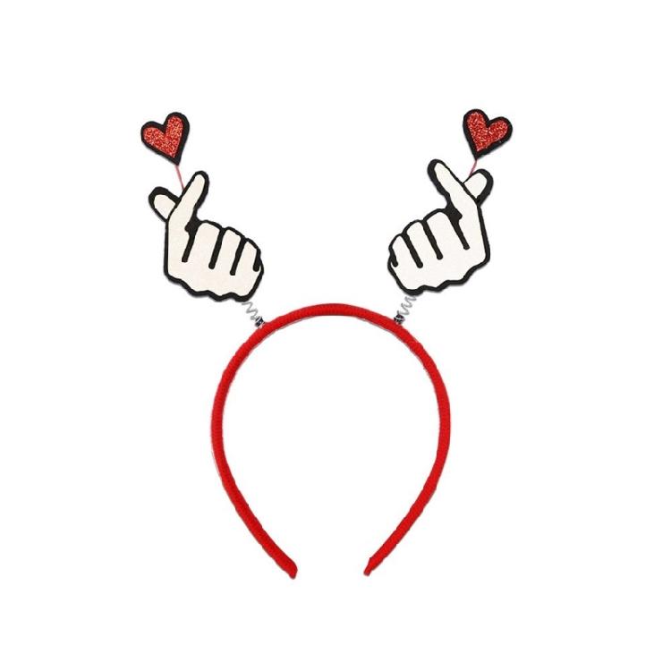 Čelenka na Valentýna pro ženy i muže Třpytivá čelenka se srdíčkem Narozeninové party doplňky pro festivalové setkání