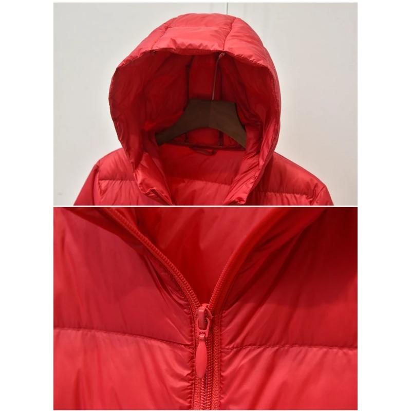 Johnature Women Hooded Zipper Warm Down White Coats Long Sleeve Slim Fashion Clothes Autumn Long Down Coats