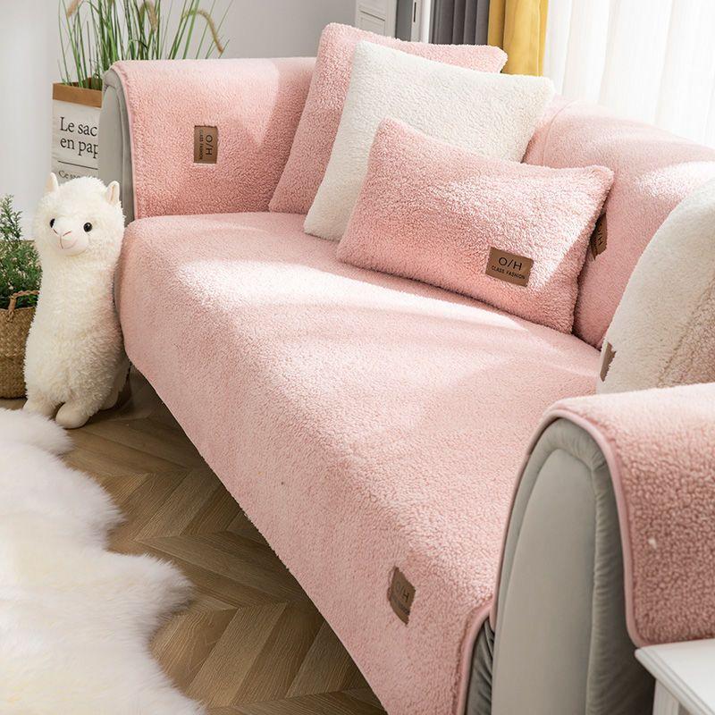 1pc Sherpa Fleece Sofa Cover Slipcover for Livingroom Super Soft Warm Plush Sectional Couch Cover Thick Fuzzy Non Slip