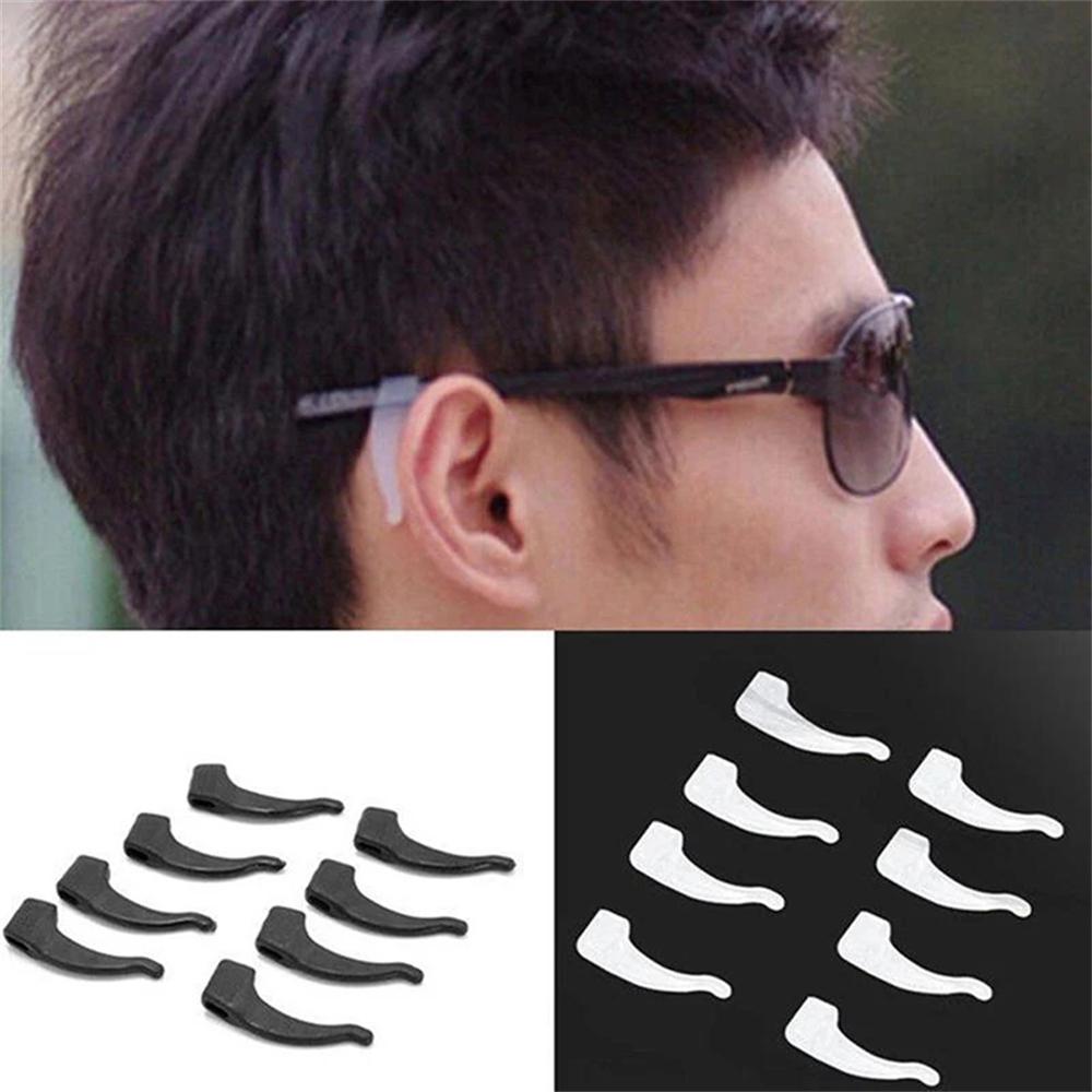 5pairs/Pack Silicone Eyeglass Non-Slip Ear Hook Anti-Slip Elastic Comfort Glasses Retainers Glasses Accessories Supplies Black