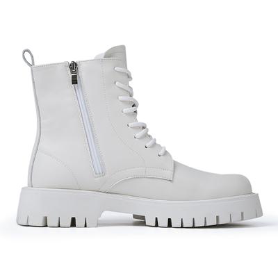 Fashion White Boots For Men New British Style Platform Motorcycle Boots Good Quality Casual Men’s High Top Leather Shoes Punk 2023