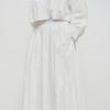 broadcast Women's High-Waisted Jacquard Pleated Mid-Length Skirt