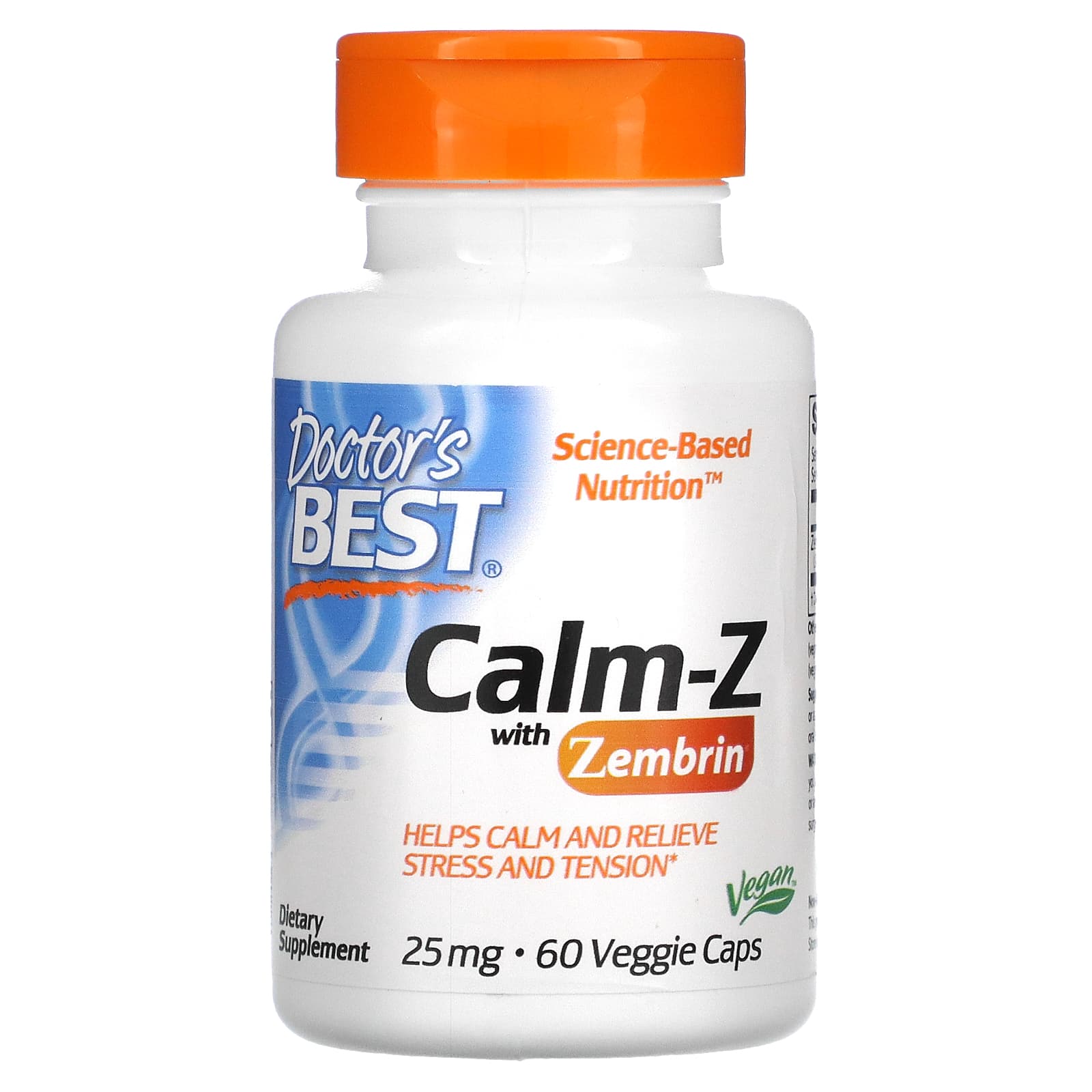 

Doctor s Best, Calm-Z з Зембрином, 25 мг, 60 овочевих капсул