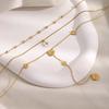 MamacitaSlay 316L Stainless Steel Zircon Multilayer Flower Necklace 18K Gold Plated Waterproof Jewelry Women's Elegant Necklace
