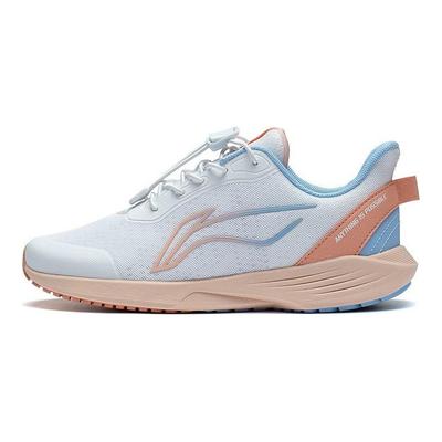 Li Ning Youth  Childrens Sports Trend Shock Absorption Rebound Lightweight Non-Slip Low-Top Running Shoes Kids Running Shoes White Orange YKFT064-2