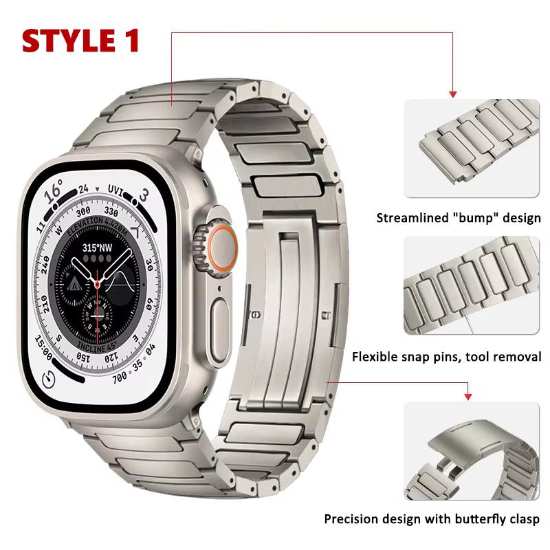Titanium Link Bracelet For Apple Watch Ultra 2 49mm 45mm 44mm 46mm Band For iWatch Ultra Series 10 9 8 7 6 5 4 Se Luxury Strap