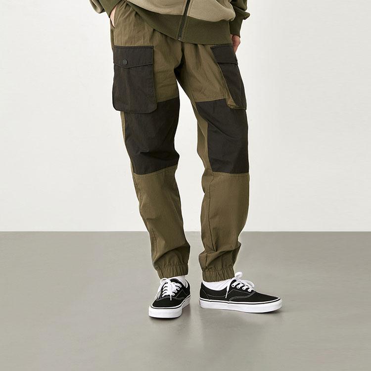 Vans Letter Logo Pocket Loose Woven Cuffed Casual Pants Women pants Army-Green VN0A4RBEKCZ