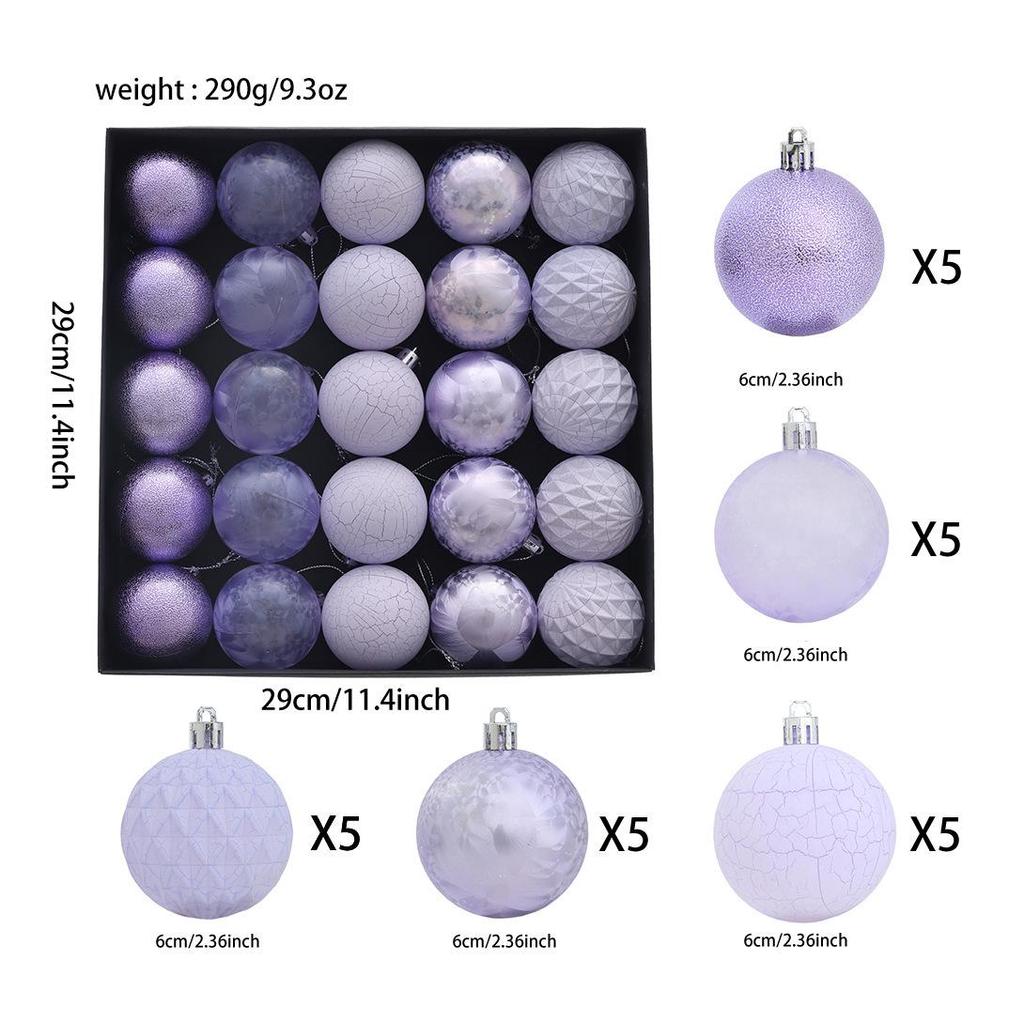 Multi-color Cracked Plastic Christmas Ball Tree Ornaments