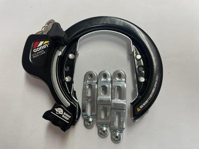 GORIN Ring Lock with Helmet Lock Function Large Ring Lock Key Type Black GR750HL-KV