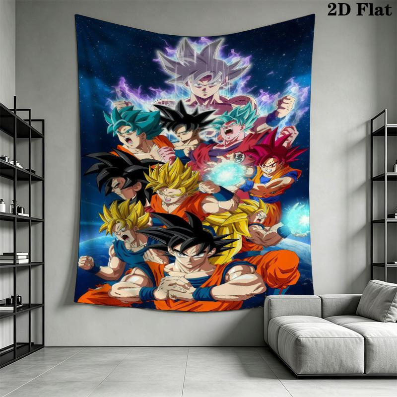 Dragon Ball Wall Tapestry Aesthetic Wall Hanging Printed Fabric Blanket Decorative Tapestries For Bedroom Living Room Home Decor