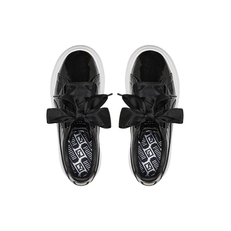 (WMNS) PUMA Suede Mayu Heart Patent 'Black White' Women's 385967-02