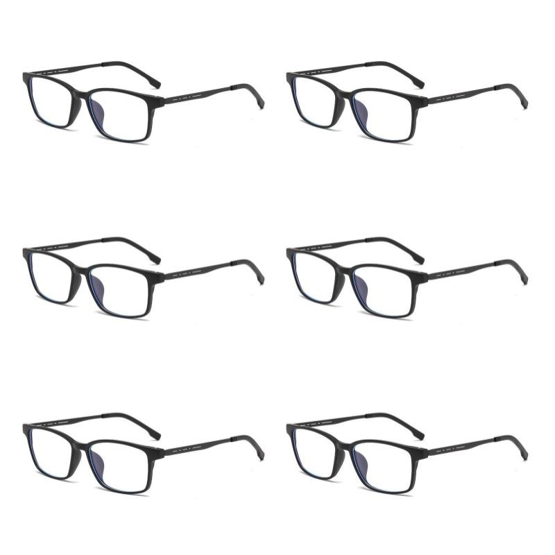 6PCS Men Business Reading Glasses Men'S Metal Presbyopic Galsses Anti Blue Light Reading Glasses Male Computer Eyewear