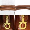 Used Salvatore Ferragamo Handbag Gancini Leather Brown Simple
