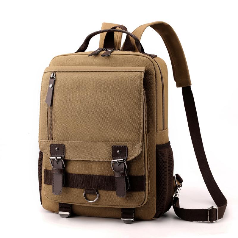 

Canvas Backpack Men S Backpack Travel Large Capacity Multifunctional Backpack Leisure Computer Travel Backpack темно-коричневого кольору