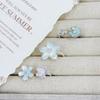 Small Fresh Mori Glacier Blue F Enamel Flower Gradual Change Opening Ring Female Light Luxury Cold Wind Sweet Cool Index Finger