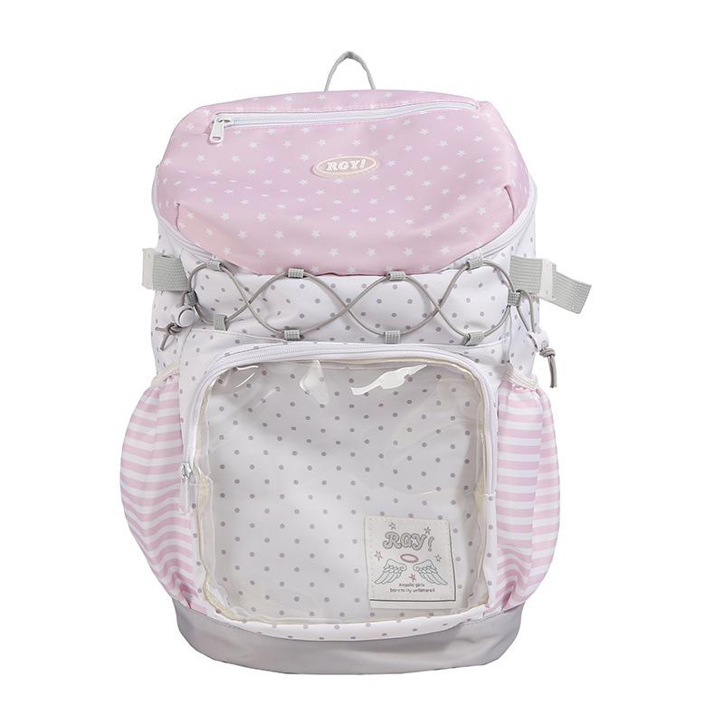 Schoolbag Japanese junior high school backpack for girls and students Large capacity two-dimensional double shoulder transparent pain bag backpack