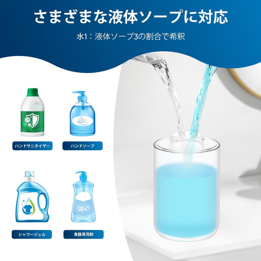 Eco4life Automatic Touchless Soap Dispenser – 400ml Foaming Hand Soap Dispenser for Bathrooms and Kitchens, Wall-Mounted or Tabletop, 4 Foam Volume Se