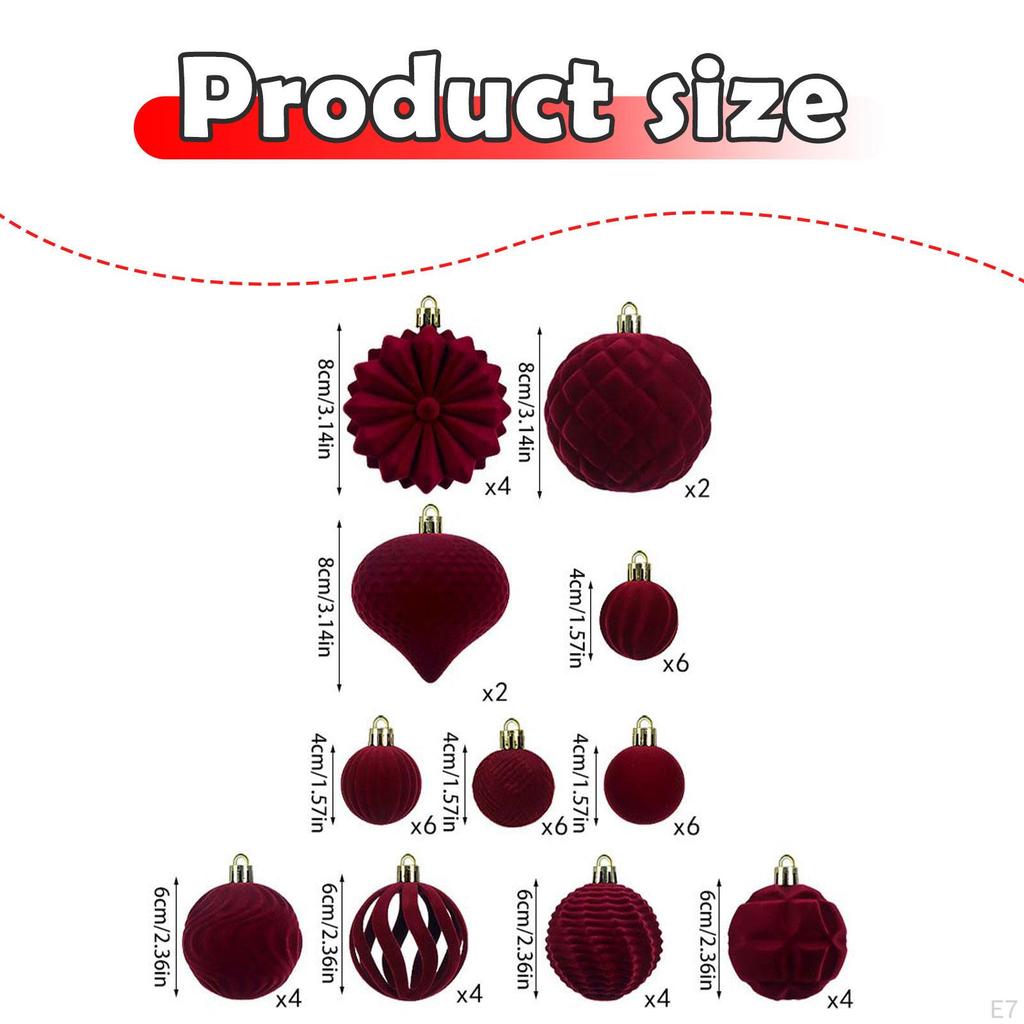 48 Pieces Christmas Ball Ornaments Shatterproof Thoughtful Gift Hanging Balls