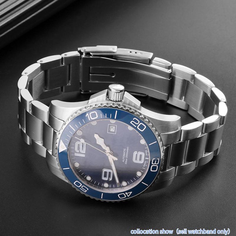 21mm high Quality Stainless Steel Watchband For Longines Strap L3 hydroconquest L3.642.4/L3.781.4/L3.782 Watch Band Curved End