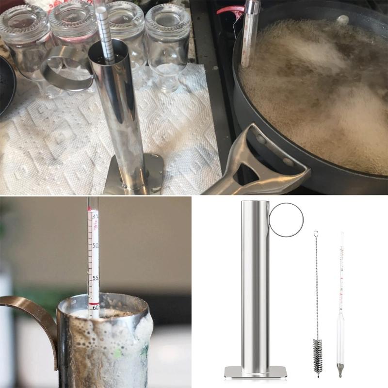 Maple Syrup Hydrometer Test Cup Measure Sugar Content Stainless Steel Equipment Accurate Design for Syrup Supplies