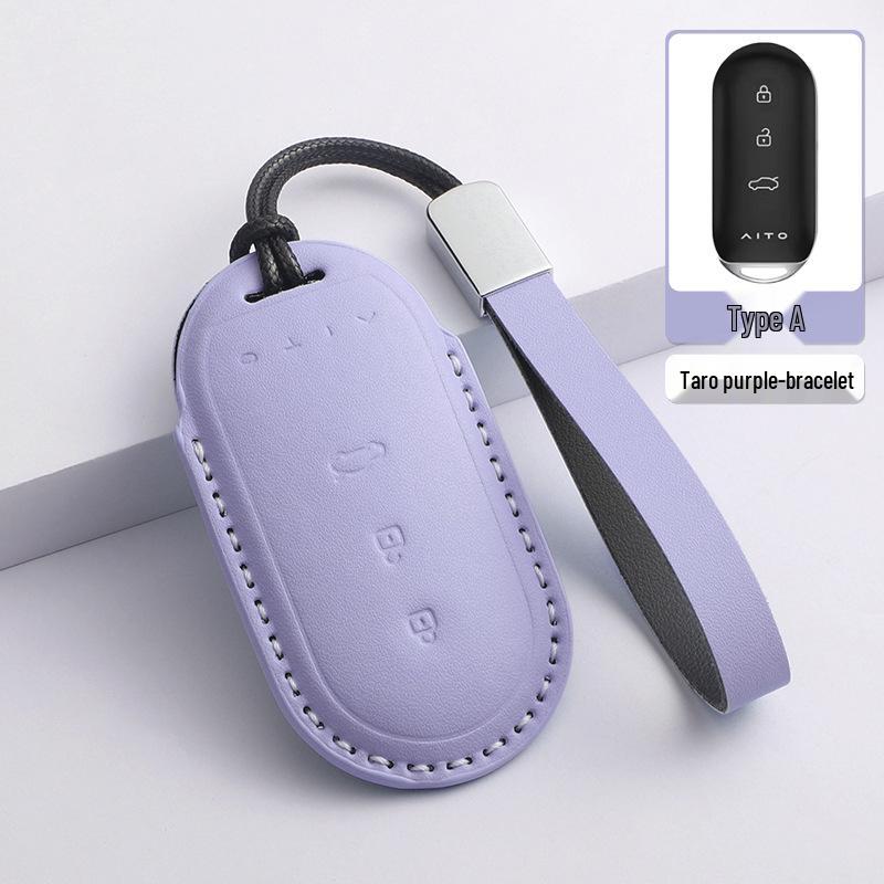 AITO M5/M7/M9 Leather Car Key Case Shell with Buckle