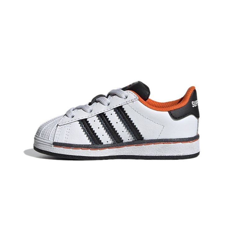 Adidas Originals Superstar El Comfortable Versatile Shock Absorbing Low Top Walking Shoes Baby Shoes White Black FV3693