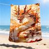 1pc Mythical Dragon Print Outdoor Blanket, Lightweight Polyester,