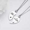 2Pcs Father Daughter Son Heart Matching Necklace Stainless Steel Mother And Children Jewelry Gifts