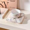 OLOEY Pearl White Milky Design Pillow Cup & Saucer Set